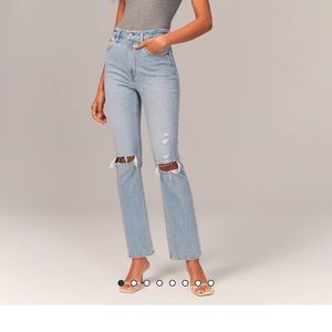 Abercrombie Ultra High Rise Straight Leg Ankle Jeans